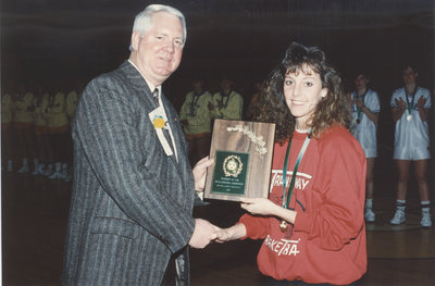 Dean Nichols at OWIAA basketball championship, 1989