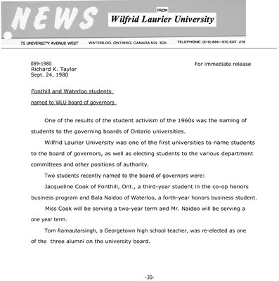 089-1980 : Fonthill and Waterloo students named to WLU Board of Governors