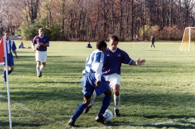 Wilfrid Laurier University men's soccer team during a game