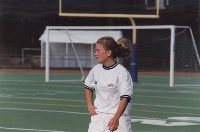 Wilfrid Laurier University soccer player during a game