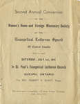 Second annual convention of the Women's Home and Foreign Missionary Society of the Evangelical Lutheran Synod of Central Canada, 1911
