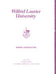 Wilfrid Laurier University spring convocation 1980 program