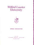 Wilfrid Laurier University spring convocation 1982 program