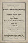 Fifth annual convention of the Women's Missionary Society of the Evangelical Lutheran Synod of Central Canada, 1914
