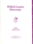 Wilfrid Laurier University spring convocation 1985 program
