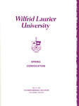 Wilfrid Laurier University spring convocation 1987 program