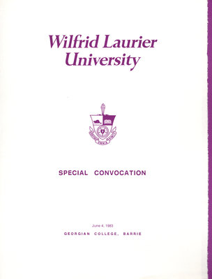 Wilfrid Laurier University Simcoe campus convocation, spring 1983
