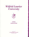 Wilfrid Laurier University spring convocation 1989 program