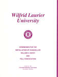 Wilfrid Laurier University fall convocation 1990 program
