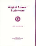 Wilfrid Laurier University fall convocation 1991 program