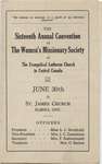 Sixteenth annual convention of the Women's Missionary Society of the Evangelical Lutheran Synod in Central Canada, 1924