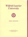 Wilfrid Laurier University spring convocation program, May 31 1992, 10:00 a.m.