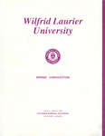 Wilfrid Laurier University spring convocation program, May 31 1992, 2:30 p.m.