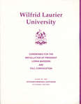 Wilfrid Laurier University fall convocation 1992 program