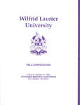 Wilfrid Laurier University fall convocation 1993 program
