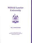 Wilfrid Laurier University fall convocation 1994 program