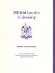 Wilfrid Laurier University spring convocation program, May 27, 1994