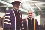 Robert Rosehart and John Cleghorn at spring convocation 2002