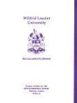 Wilfrid Laurier University baccalaureate service program, fall 1997