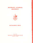 Waterloo Lutheran University baccalaureate service program, spring 1973