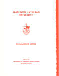 Waterloo Lutheran University baccalaureate service program, spring 1972