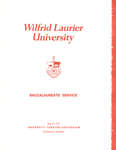 Wilfrid Laurier University baccalaureate service program, spring 1975