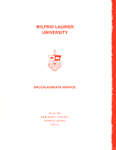 Wilfrid Laurier University baccalaureate service program, spring 1985