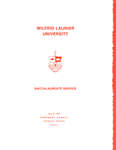 Wilfrid Laurier University baccalaureate service program, spring 1986