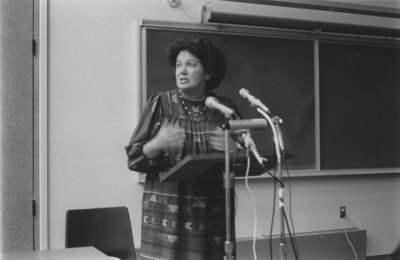 Monique Begin speaking at Wilfrid Laurier University