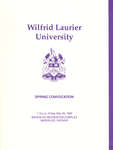 Wilfrid Laurier University spring convocation program, May 26 1995, 1:15 p.m.