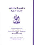 Wilfrid Laurier University fall convocation program, 1996