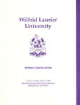 Wilfrid Laurier University spring convocation program, June 6, 1997