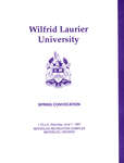 Wilfrid Laurier University spring convocation program, June 7, 1997