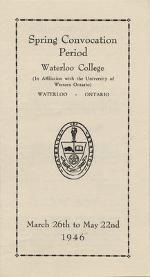 Waterloo College spring convocation period, 1946