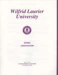 Wilfrid Laurier University spring convocation 1990 program