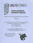 Wilfrid Laurier University baccalaureate service invitation, spring 1999
