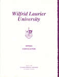 Wilfrid Laurier University spring convocation program,  1988