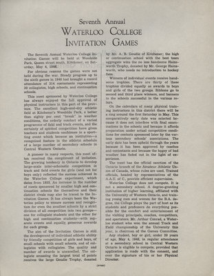 Waterloo College Invitation Games, 1946