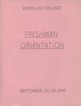 Waterloo College Freshman Orientation booklet, September 20-22, 1949