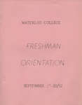 Waterloo College Freshman Orientation booklet, September 17-20, 1952