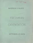Waterloo College Freshman Orientation booklet, September 23-26, 1953