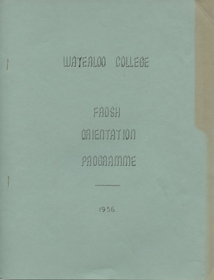 Waterloo College frosh orientation Programme, 1956