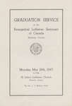 Graduation Service of the Evangelical Lutheran Seminary of Canada, 1947