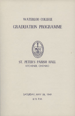 Waterloo College Graduation Programme, 1949