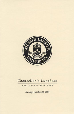 Chancellor's Luncheon program, October 28, 2001