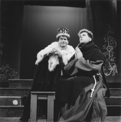 Desmond Byrne and Craig Ashton during the performance of &quot;Dunstan and the Devil&quot;, Wilfrid Laurier University