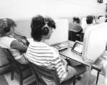 Students in language lab, Wilfrid Laurier University