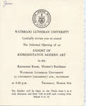 Invitation to an exhibit of modern art at Waterloo Lutheran University, 1962