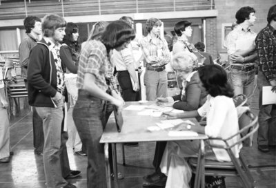 Registration at Wilfrid Laurier University, 1977