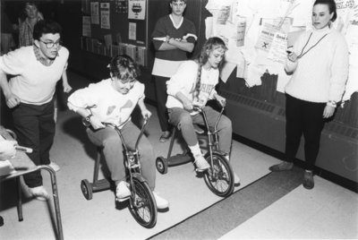 Wilfrid Laurier University winter carnival tricycle race, 1988